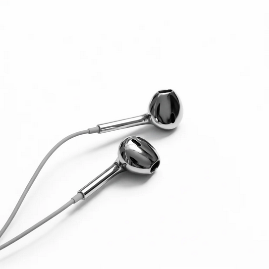 Chrome wired earbuds