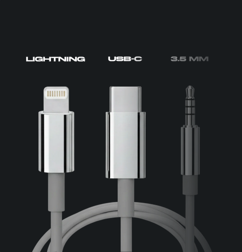 Lightning, USB-C and 3.5 mm connectors